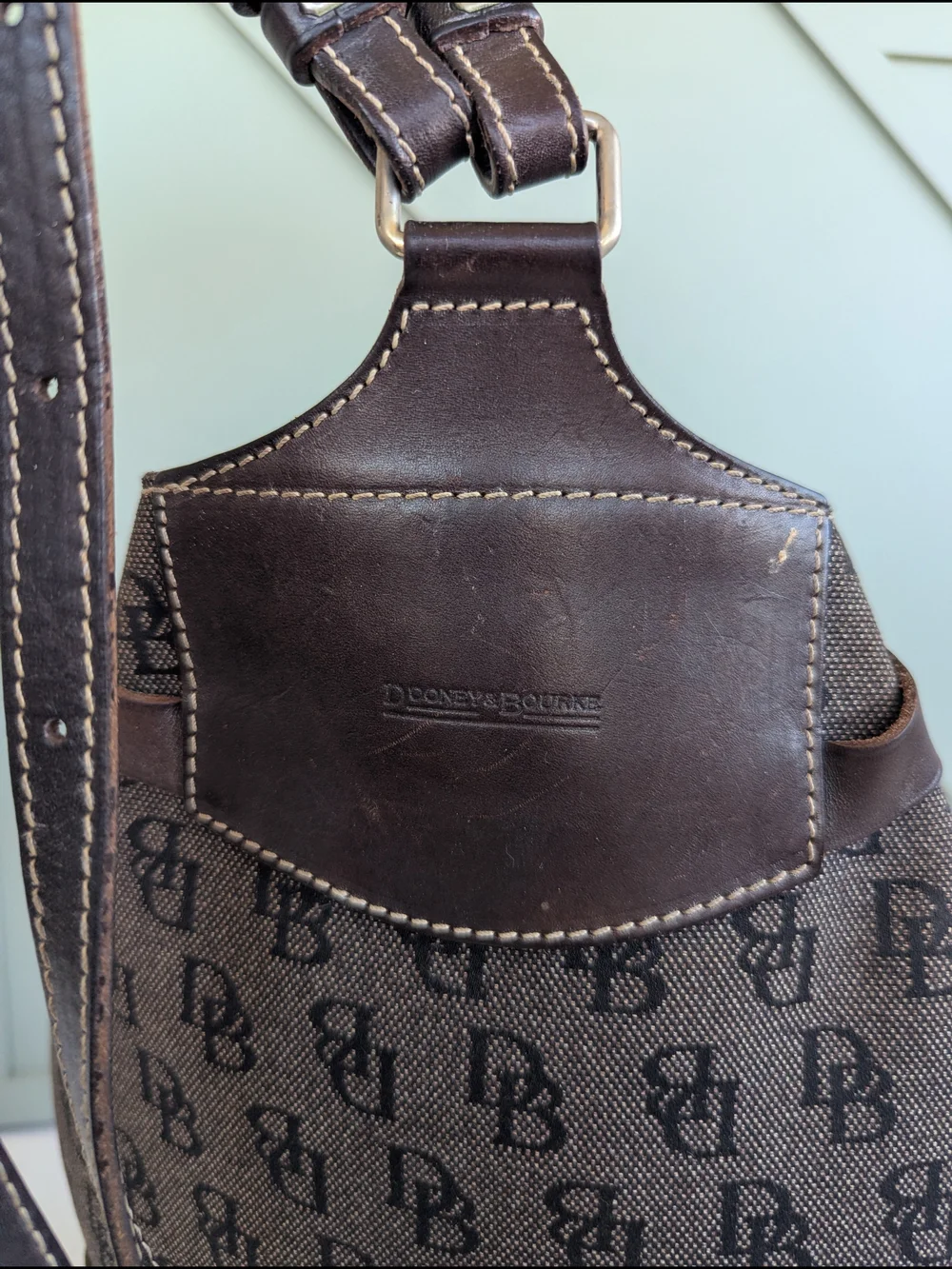 Dooney & Bourke Brown/Black Monogram Sling Backpack